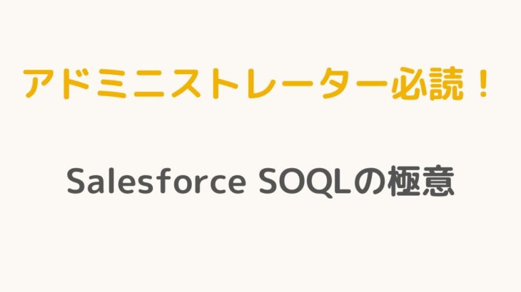 【アドミニストレーター必読！】Salesforce SOQLの極意