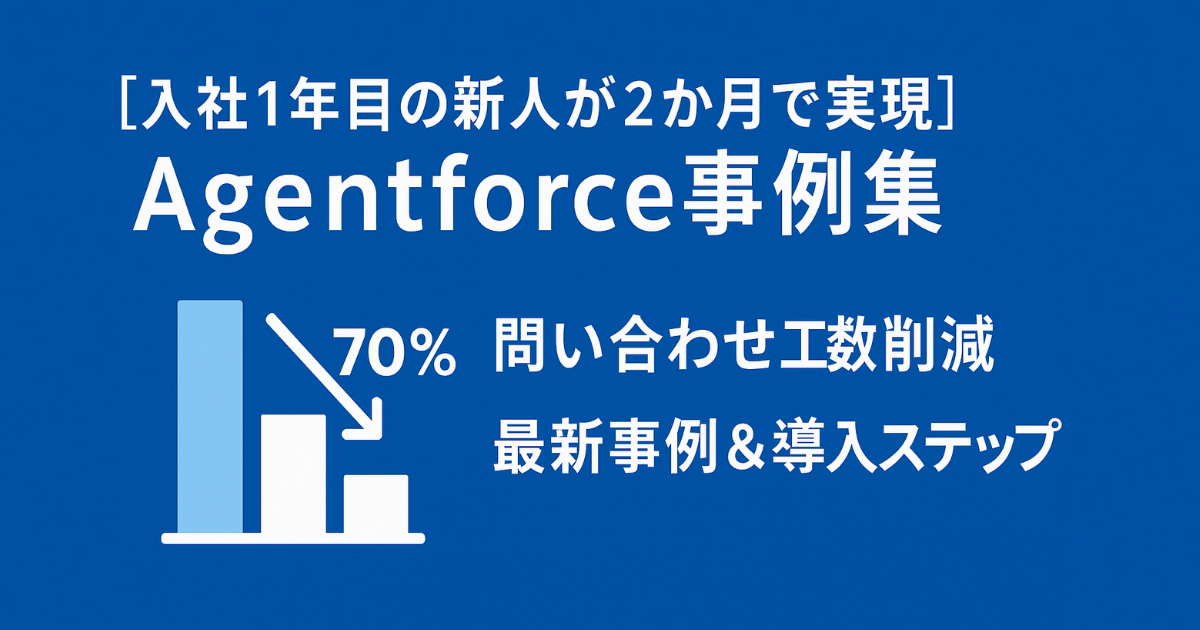 【保存版】入社1年目の新人でも実現！Agentforce 事例集｜AI自動化で問い合わせ工数70%削減＆ROI最短回収
